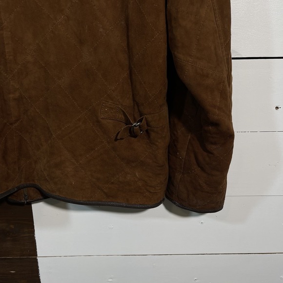 Peter Millar Suede Quilted Leather Jacket Men's XL Brown - Picture 6 of 10